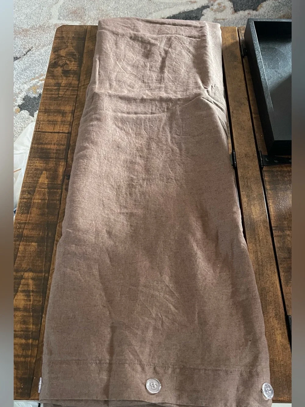 NWOT Quince European Linen 1 Piece Duvet Cover, Full/Queen (Espresso)